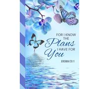 For I Know The Plans I Have For You: Hardcover / 2025 Daily Diary / One Page Per Day / 6x9 Dated Organizer With Hourly Planner - 1 Hour Time Slots / ... / Christian Bible Quote / Blue Floral Art