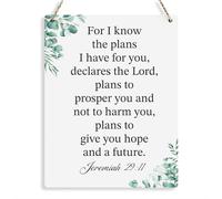 For I Know the Plans I Have for You Jeremiah 29:11 Inspirational Christian Gift Bible Verse Wall Art Hanging Wooden Scripture for Modern Home and House Wall Decoration