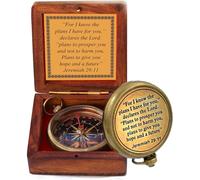 For I Know The Plans I Have For You, Jeremiah 29:11, Solid Brass Directional Engraved Compass, Baptism Gifts for Boys Girls, First Communion, Christian Gifts for Men, First Confirmation Gifts for Boys