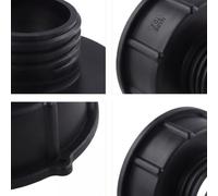 for ibc Tank Adapter 100mm to 60mm S100xS60 Reducer for Ton Container | Plastic Construction, Wear-resistant, DN100 Coarse Thread, Seamless Tank Connection, Black, 67.7mm Height