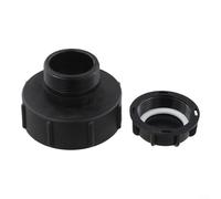 For Ibc Tank Adapter With Cover Leakproof S100x8 To S60x6 Thread Fitting For Water Storage Rain Barrels Garden Irrigation Systems Black(B)