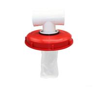 For IBC Tote Lid Filter with Rainwater Harvesting Strainer, DN150 DN225 Tank Cover, Acid Resistant Plastic Cap with Nylon Mesh Debris for Industrial Water Storage Tank Vent(DN225-T-shaped tee)