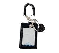 For ID Badge - Leather Card Protector 11 x 7.3 cm, Wrist Reel To For Convenience, Photo Frame With Love Heart Pendant | Reliable Daily Collection