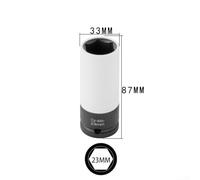 for Impact Hexagon Lug Nut Socket for Auto Wheels with Protective Sleeves, Chrome Alloy Steel, 87mm Length for Enhanced Torque and Protection of Custom Wheels (23mm)