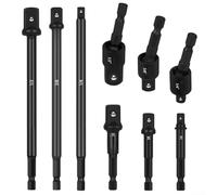 For Impact Socket Adapter Set 9pcs Extensions for Power Drill Compatibility with Standard Chucks and Quick Change Systems