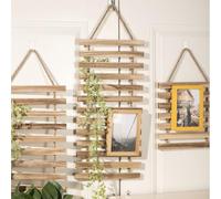 For Indoor and Outdoor Wall Mounted Plant Rack Crafted from Sustainable Wood, Vertical Layout for Climbing Plants and Efficient Space Utilization (L)