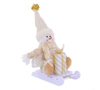For indoor and window display Christmas sled doll decoration featuring Santa Claus and reindeer to bring cheerful holiday to various settings (snowman style)
