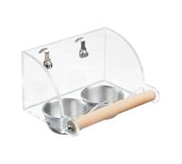 for Indoor birds: Stable construction of acrylic wood and stainless steel, anti-overflow function, complete configuration design, reliable feeding solution | for l