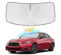 for Infiniti Q50 2014-2024 2025 Windshield Sun Shade - 4 Layers Car Sunshades Front Windows Shade Cover Custom Fit for Q50 Sun Visor 250T Retractable Shade Blocks UV Rays Car Accessories