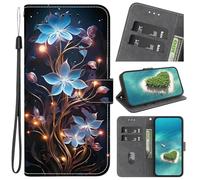 for Infinix HOT 40 Case Leather, Shockproof Wallet Book Flip Folio Stand View Cover Magnetic Closure with Card Slots and Kickstand for Infinix HOT 40 Phone Cover lantern flower