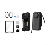 for insta360 X3 Lens Film Screen for protector Anti-Scratch(Without frame) | Shock-absorbing silicone, full button for access, dust resistant, sl lack finish, for impact protection