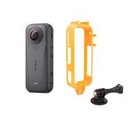 For Insta360 X4 Air, Multifunctional Expansion Frame Anti Scratch Anti Impact Protective Case, 360 X4 Air Horizontal Vertical Adapter with Cold Shoe (Orange Vertical)