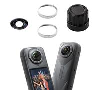 for Insta360 X5 Replacement Lens Kit - Removable Exchangeable Lens Replacement Parts Includes X5 HD Optics Lens, Aluminium Alloy Ring and Replacement Tool (Silver, Lens*1)