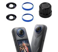 for Insta360 X5 Replacement Lens Kit - Removable Exchangeable Lens Replacement Parts Includes X5 HD Optics Lens, Aluminium Alloy Ring and Replacement Tool (Blue, Lens*2)