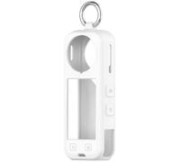 For Insta360 X5, Slim Silicone Pouch with D-Ring - Ultra-Portable Protector for Urban Commuting & Gym Vlogging (White)