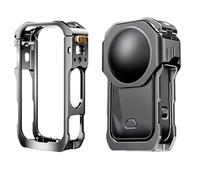 For Insta360 X6 All-Aluminum Alloy Expansion Cage,UltraLight with Silicone Lens Cover Cold Shoe Mount Quick Release for Action Camera Accessory