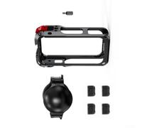 for insta360 X6 Camera Cage with Mic Wind Muff Black for insta360 | for Quick release knob, aluminum alloy build, fast mounting, secure lock, easy workflow
