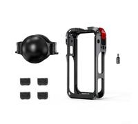 for insta360 X6 Camera Cage with Mic Wind Muff Included for | Quick-release knob, aluminum alloy build, precise cutouts, for battery for access, secure mounting