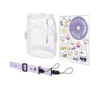 for instax for mini 12 Camera Case Clear with Adjustable Strap(Blue) | Hard PC material, scratch resistant, protects from dust and bumps, maintains original camera look