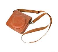 for instax for mini 99 Camera Case PU Leather Protective Cover(brown) | Adjustable shoulder strap, crossbody wear, hands-free mobility, comfortable fit, casual or formal use
