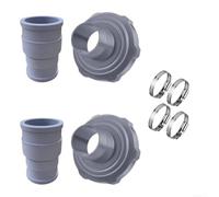for intex Pool Vacuum Adapter Set with 4 Clamps for intex Pool | Includes 4 metal clamps, 2 tubes, 2 adapters, secure connection, prevents leaks, easy assembly
