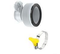 For Intex Swimming Pool Hose Adapter 1.25 To 1.5 Inch B Series Fitting White Plastic Connector For Above Ground Pumps And Spas For Easy Install Summer Upgrade Part Set(1 Piece + 1)