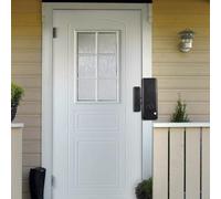 for Invisible Door Lock Compatible with for TTlock App, Keyless Entry for Wood Doors, Multiple for Methods Including and IC Card, Anti-T(Black)