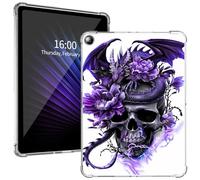 for iPad 10.2" 2021/2020/2019 Clear Protective Case, Ultra-Thin Lightweight Cover with Soft Transparent TPU Bumpers and Precise Cutouts for 10.2-inch iPad 9th/8th/7th Generation, Dragon Rose Skull