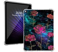 for iPad 10.2" 2021/2020/2019 Clear Protective Case, Ultra-Thin Lightweight Cover with Soft Transparent TPU Bumpers and Precise Cutouts for 10.2-inch iPad 9th/8th/7th Generation, Glass Red Rose