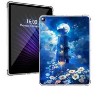 for iPad 10.2" 2021/2020/2019 Clear Protective Case, Ultra-Thin Lightweight Cover with Soft Transparent TPU Bumpers and Precise Cutouts for 10.2-inch iPad 9th/8th/7th Generation, Lighthouse Flowers