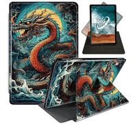 for ipad 10.2 Case 2021 ipad 9th Generation/2020 ipad 8th Generation /2019 ipad 7th Gen Case,360 Degree Rotating Swivel Stand Flip Smart Cover for ipad 10.2 inch-Sea Dragon Under The Moon