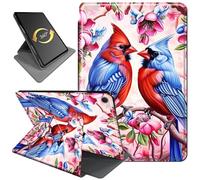 for iPad 10.2 Case (9th/8th/7th Gen, 2021/2020/2019), 360° Rotating Stand Folio Cover with Auto Wake/Sleep, Durable PU Leather Shockproof Protective Case for Women, Boys, Love Bird