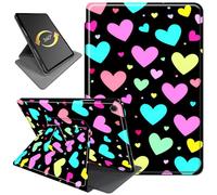 for iPad 10.2 Case (9th/8th/7th Gen, 2021/2020/2019), 360° Rotating Stand Folio Cover with Auto Wake/Sleep, Durable PU Leather Shockproof Protective Case for Women, Boys, Colored Love