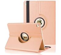 For iPad 10.2 Case 9th/8th/7th Generation (2021/2020/2019) 360 Leather Wallet Rotating Durable Protective Cover with Auto Wake/Sleep (Gold)