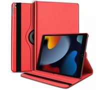 For iPad 10.2 Case 9th/8th/7th Generation (2021/2020/2019) 360 Leather Wallet Rotating Durable Protective Cover with Auto Wake/Sleep (Red)