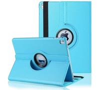 For iPad 10.2 Case 9th/8th/7th Generation (2021/2020/2019) 360 Leather Wallet Rotating Durable Protective Cover with Auto Wake/Sleep (Sky Blue)