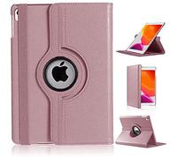 For iPad 10.2 Case 9th 8th 7th Generation (2021/2020/2019) [360 Rotating Stand] [Auto Sleep/Wake] PU Leather Smart Folio Protective Tablet Cover 10.2 inch (ROSE GOLD)