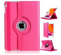 For iPad 10.2 Case 9th 8th 7th Generation (2021/2020/2019) [360 Rotating Stand] [Auto Sleep/Wake] PU Leather Smart Folio Protective Tablet Cover 10.2 inch (PINK)