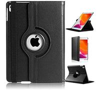 For iPad 10.2 Case 9th 8th 7th Generation (2021/2020/2019) [360 Rotating Stand] [Auto Sleep/Wake] PU Leather Smart Folio Protective Tablet Cover 10.2 inch (BLACK)