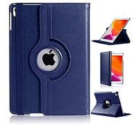 For iPad 10.2 Case 9th 8th 7th Generation (2021/2020/2019) [360 Rotating Stand] [Auto Sleep/Wake] PU Leather Smart Folio Protective Tablet Cover 10.2 inch (BLUE)