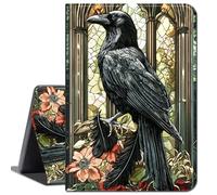 for iPad 10.2 Inch 2021/2020/2019, for iPad 9th/8th/7th Generation Case,Slim Soft Shockproof TPU Silicone Protective Back Shell Case,Crows and Flowers