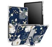 for iPad 10.2 inch (2021/2020/2019 Model, 9/8/7 Generation) Case with Pencil Holder, Transparent Back with Bible Quotes Flowers, Corner Protection Shockproof Cover with Hard Kickstand