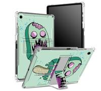 for iPad 10.2 inch (2021/2020/2019 Model, 9/8/7 Generation) Case with Pencil Holder, Transparent Back with Zombie Ice Cream, Corner Protection Shockproof Cover with Hard Kickstand