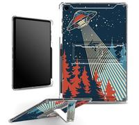 for iPad 10.2 inch 9th Gen 2021/ iPad 8th Gen 2020/ iPad 7th Gen 2019 Case with Pencil Holder, Clear Shockproof Corners Case with Built-in Kickstand Soft TPU Bumper, UFO