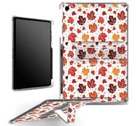 for iPad 10.2 inch 9th Gen 2021/ iPad 8th Gen 2020/ iPad 7th Gen 2019 Case with Pencil Holder, Clear Shockproof Corners Case with Built-in Kickstand Soft TPU Bumper, Autumn Maples