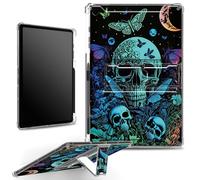 for iPad 10.2 inch 9th Gen 2021/ iPad 8th Gen 2020/ iPad 7th Gen 2019 Case with Pencil Holder, Clear Shockproof Corners Case with Built-in Kickstand Soft TPU Bumper, Sugar Butterfly Moon
