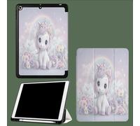 For iPad 10.9 Inch Case iPad 10th Generation Case (2022), Slim Lightweight Smart Shell Stand Cover with Auto Wake/Sleep Dreamy Horse Flowers Fairy Tales Animals-Pink