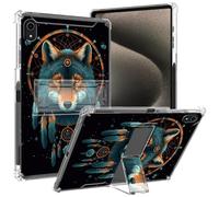 for iPad 10th Generation 2023 Clear Case for iPad 10.9 inch 2022 with Pencil Holder Kickstand Transparent Slim Soft TPU Shockproof Cover for iPad 10th Generation 10.9",Wolf Dream Catcher
