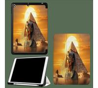 for iPad 10th Generation Case 10.9 Inch, Sunset Pyramids Egypt Desert Design With Pencil Holder Cover for Apple iPad 10th Gen Cases 2022 A2696 A2757 A2777-Yellow