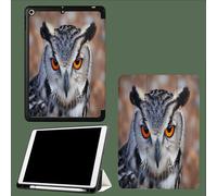 for iPad 10th Generation Case 10.9 Inch, Wildlife Owl 图案 Design With Pencil Holder Cover for Apple iPad 10th Gen Cases 2022 A2696 A2757 A2777-Grey